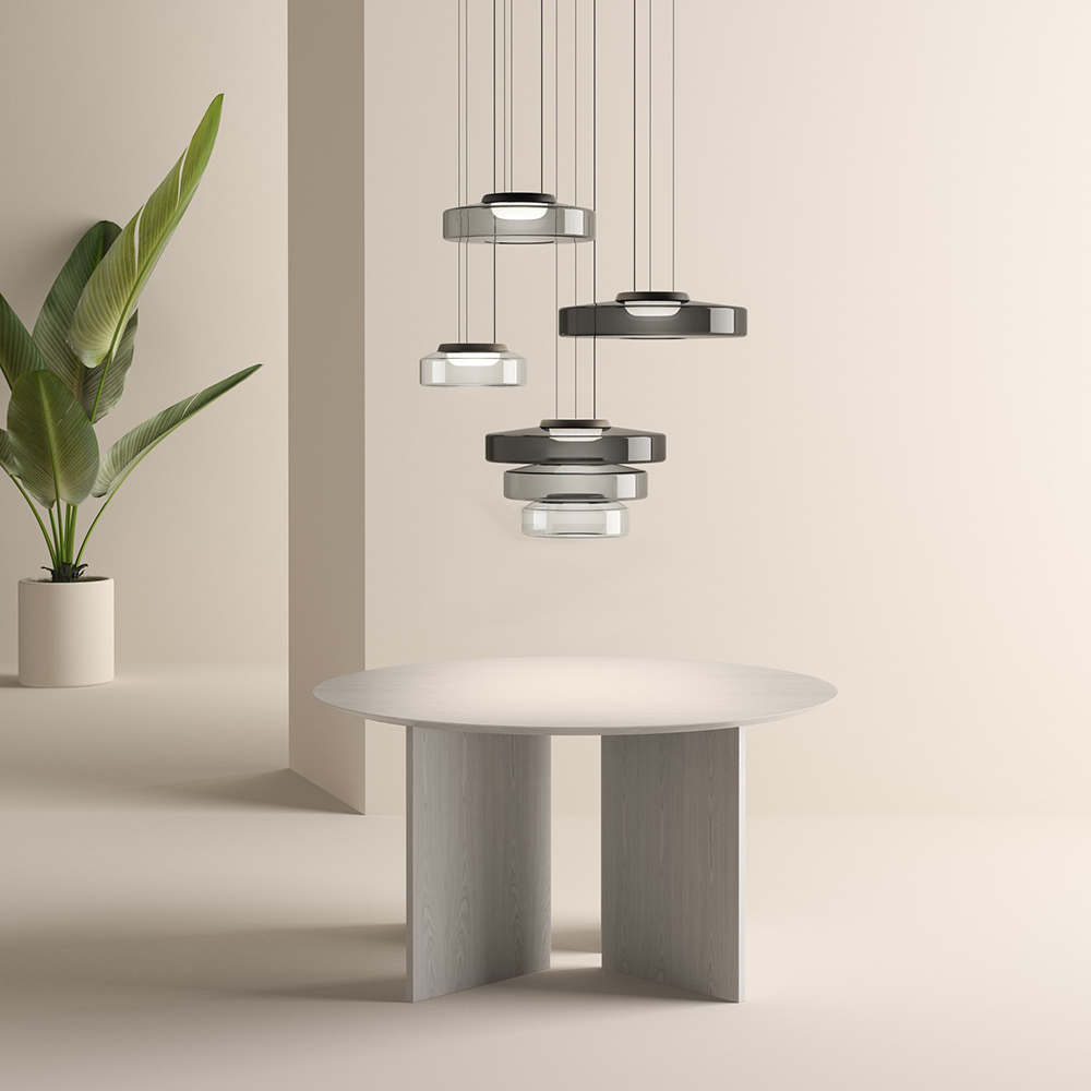 Bauhaus Style Moon Motif Glass Pendant Ceiling Light | Temsk