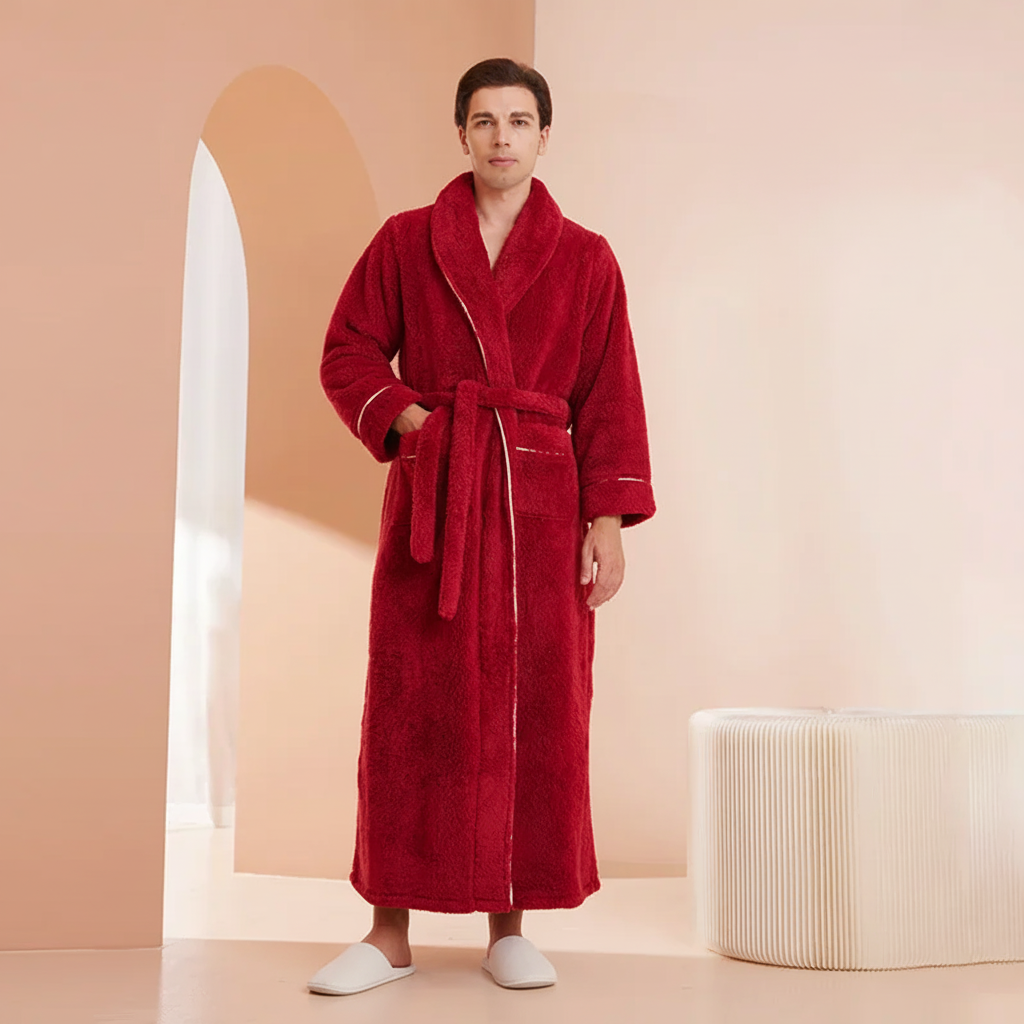 Cozy Winter Bathrobe With Full Sleeves For Lounge Comfort | Temsk