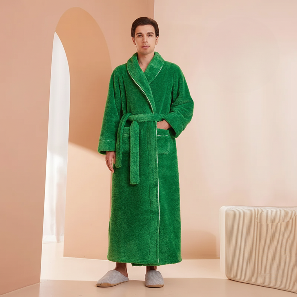 Cozy Winter Bathrobe With Full Sleeves For Lounge Comfort | Temsk