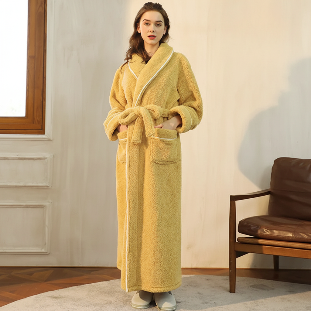 Cozy Winter Bathrobe With Full Sleeves For Lounge Comfort | Temsk