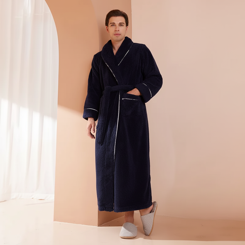 Cozy Winter Bathrobe With Full Sleeves For Lounge Comfort | Temsk