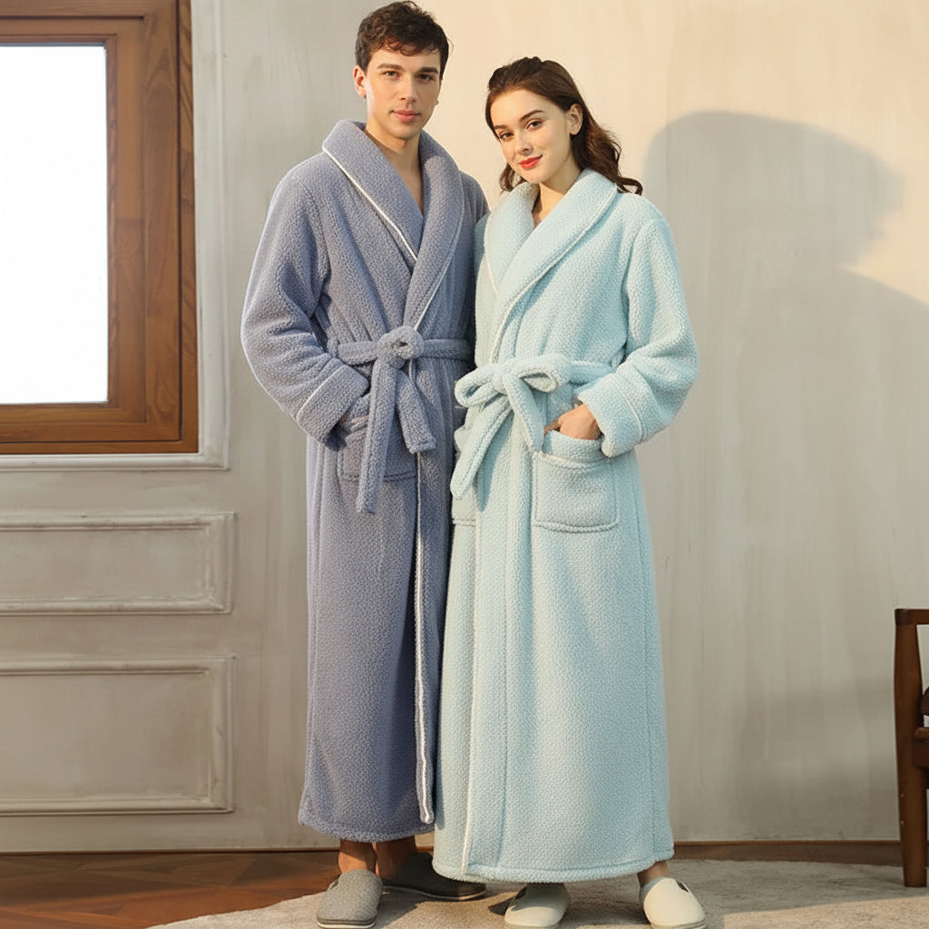 Cozy Winter Bathrobe With Full Sleeves For Lounge Comfort | Temsk