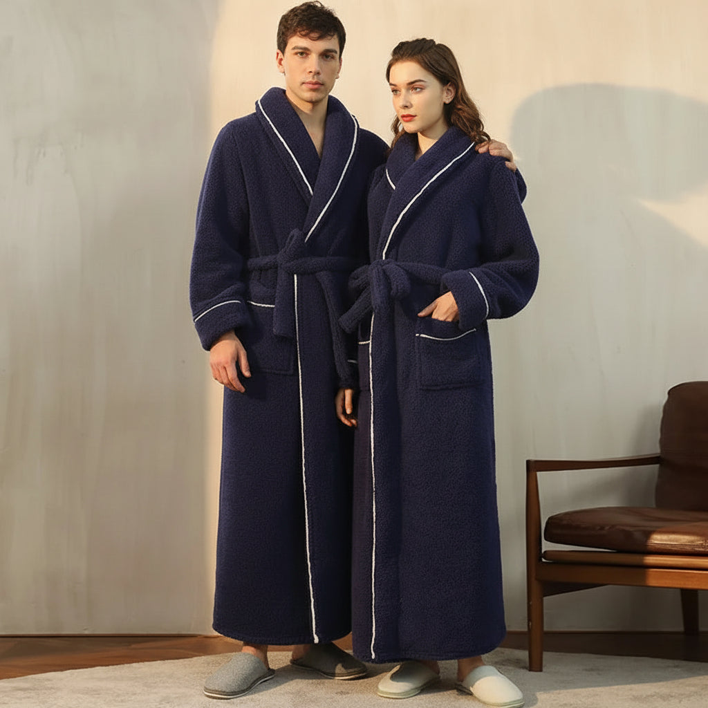 Cozy Winter Bathrobe With Full Sleeves For Lounge Comfort | Temsk
