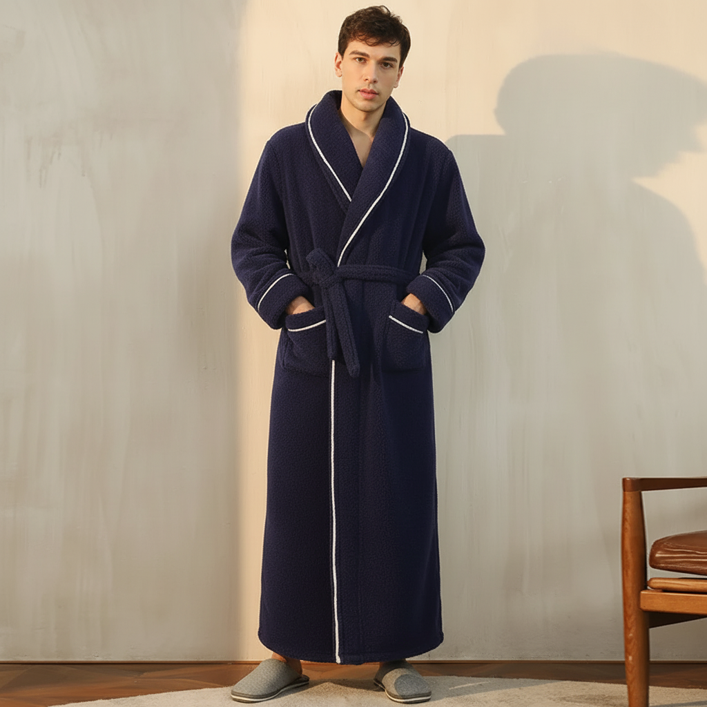 Cozy Winter Bathrobe With Full Sleeves For Lounge Comfort | Temsk