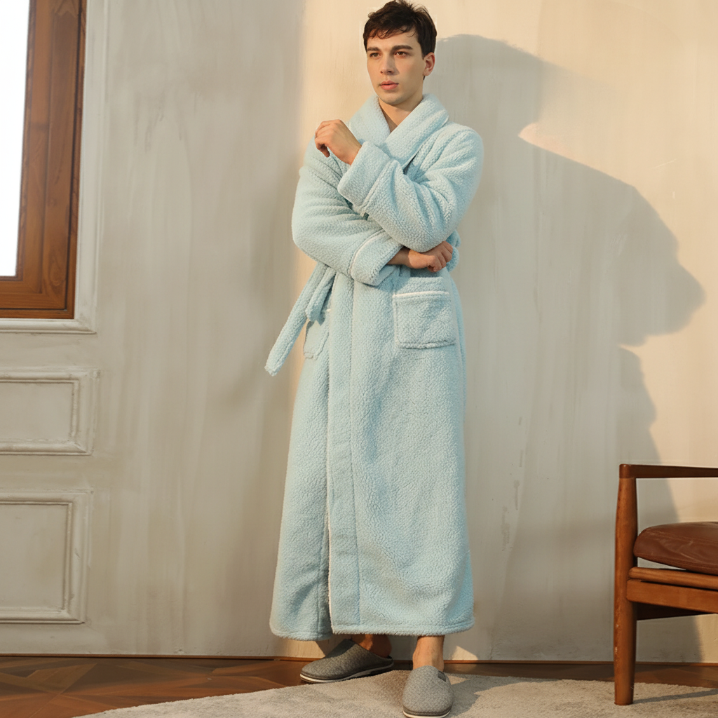 Cozy Winter Bathrobe With Full Sleeves For Lounge Comfort | Temsk