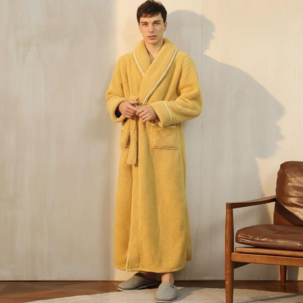 Cozy Winter Bathrobe With Full Sleeves For Lounge Comfort | Temsk