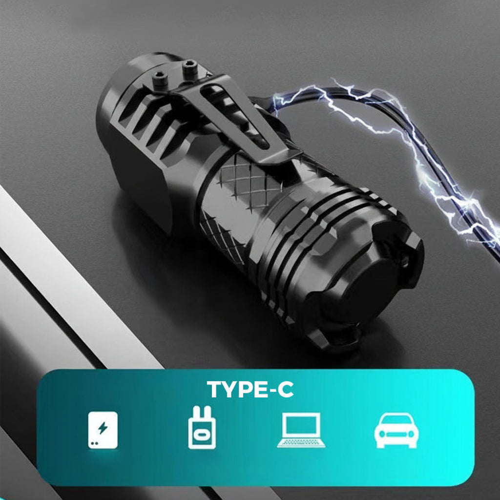 Mini torcia LED compatta ricaricabile e impermeabile portatile | Temsk