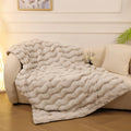 SnugAura Double-Sided Faux Rabbit Fleece Blanket For Daily Comfort | Temsk