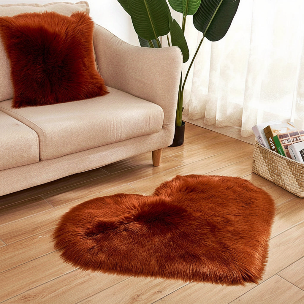 Heart Shaped Rug For Indoor Floors With Plush Texture | Temsk