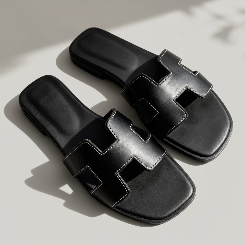 Sommer Åben Tå Slide Sandaler med Flad Sål til Afslappet Brug | Temsk