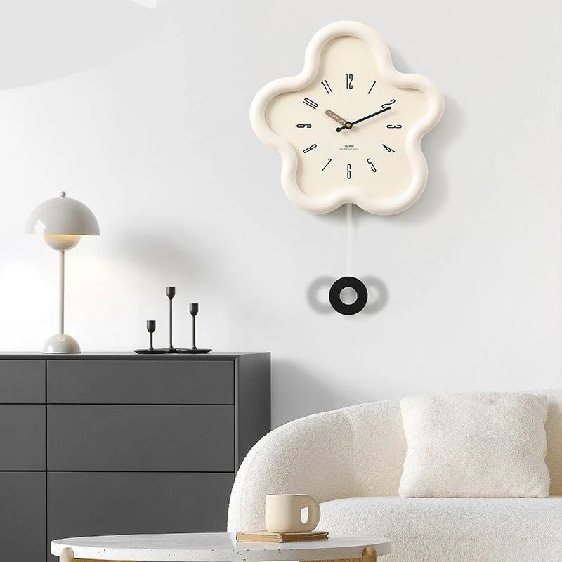PetalGlow 3D Flower Pendulum Wall Clock With Silent Movement | Temsk