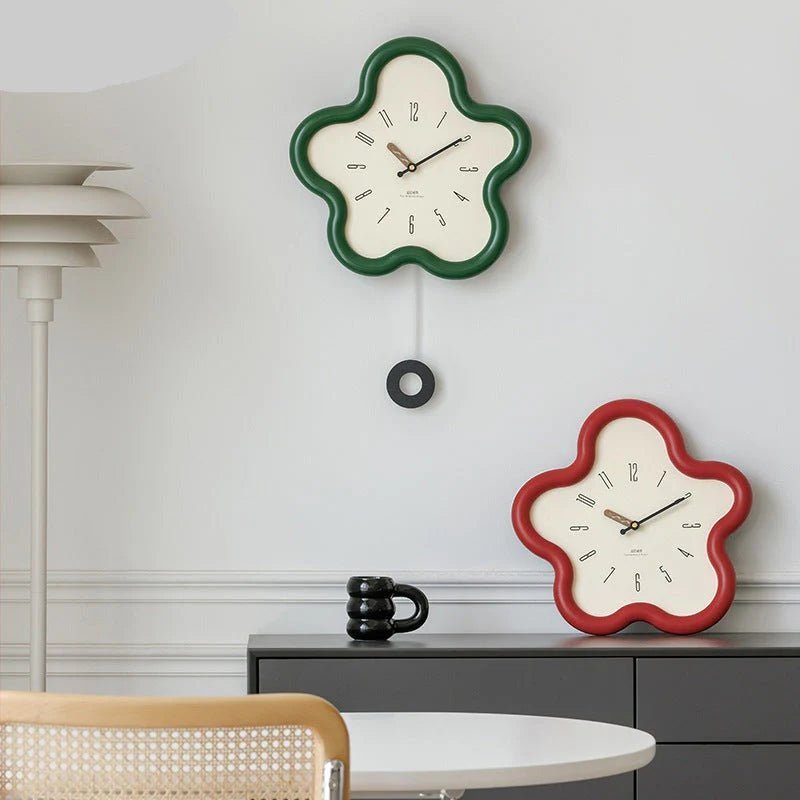 PetalGlow 3D Flower Pendulum Wall Clock With Silent Movement | Temsk
