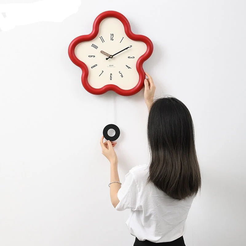 PetalGlow 3D Flower Pendulum Wall Clock With Silent Movement | Temsk