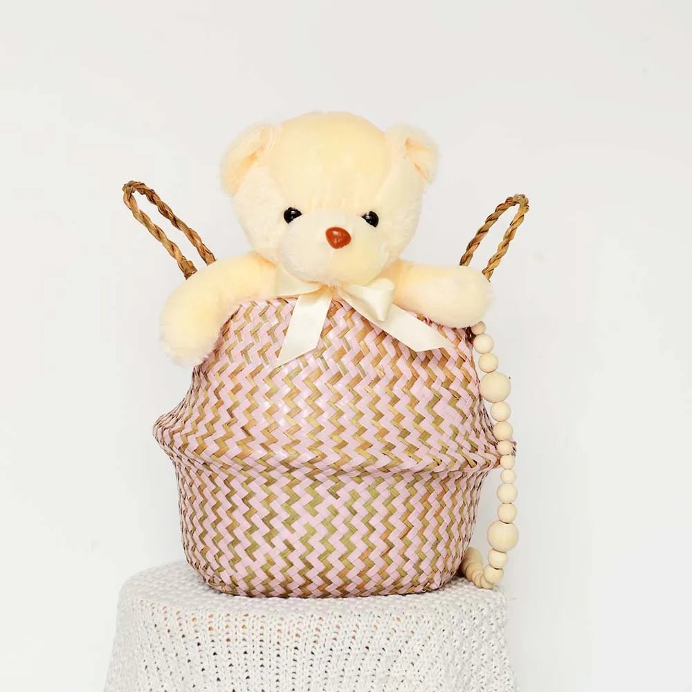 AuroraWeave Handmade Boho Willow Basket Foldable Plant Basket | Temsk