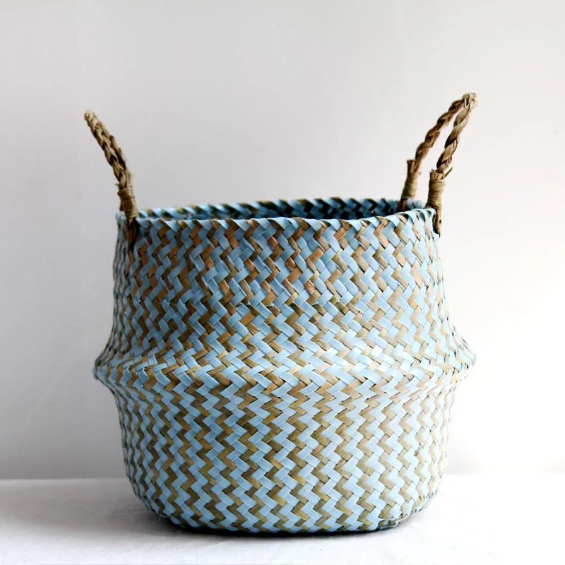 AuroraWeave Handmade Boho Willow Basket Foldable Plant Basket | Temsk