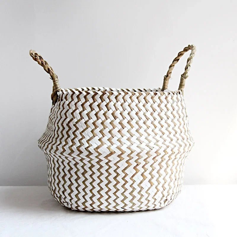 AuroraWeave Handmade Boho Willow Basket Foldable Plant Basket | Temsk