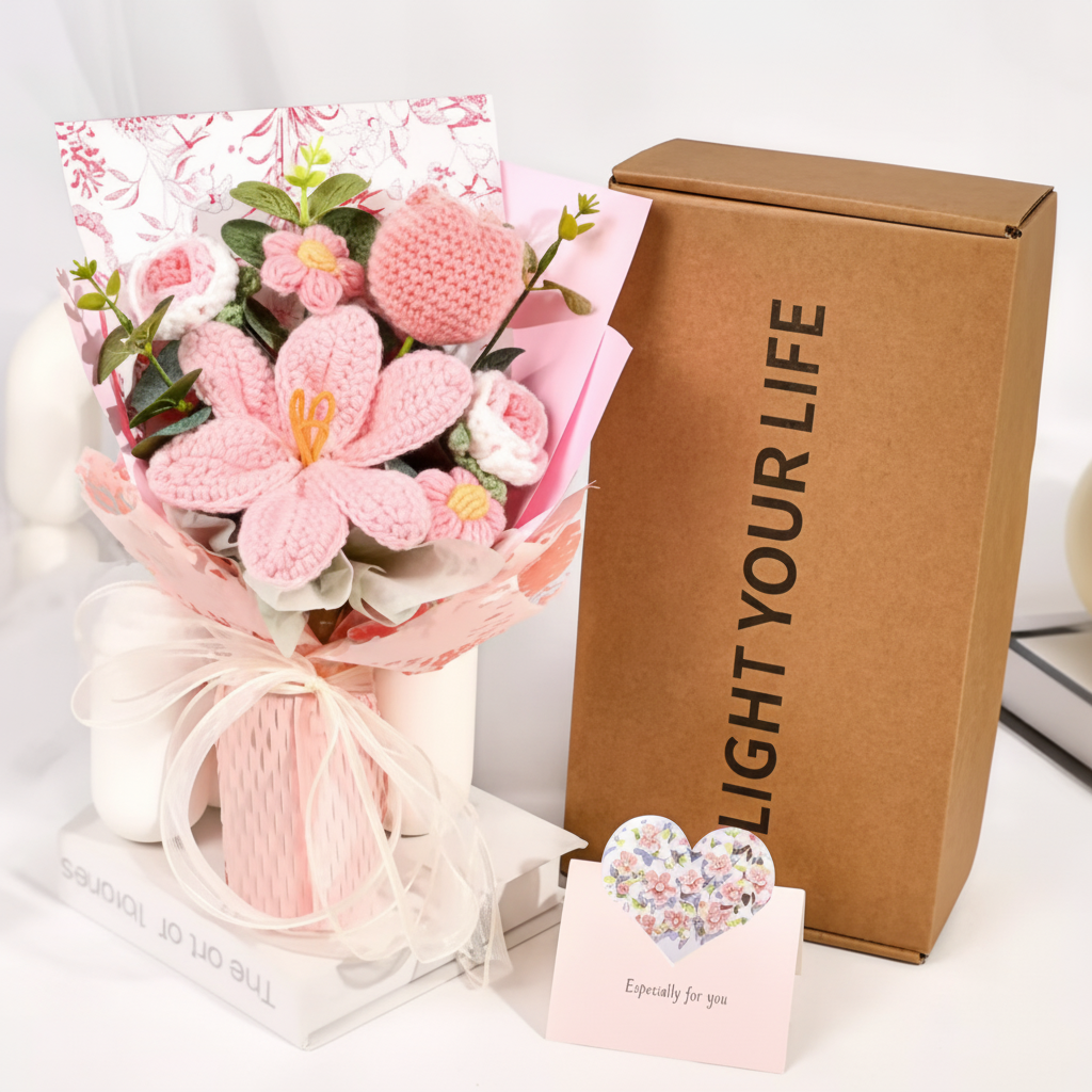 Handmade Crochet Tulip Bouquet For Home Decor Display | Temsk