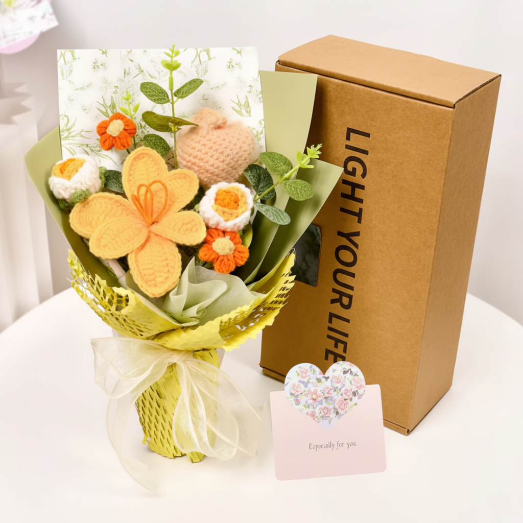 Handmade Crochet Tulip Bouquet For Home Decor Display | Temsk