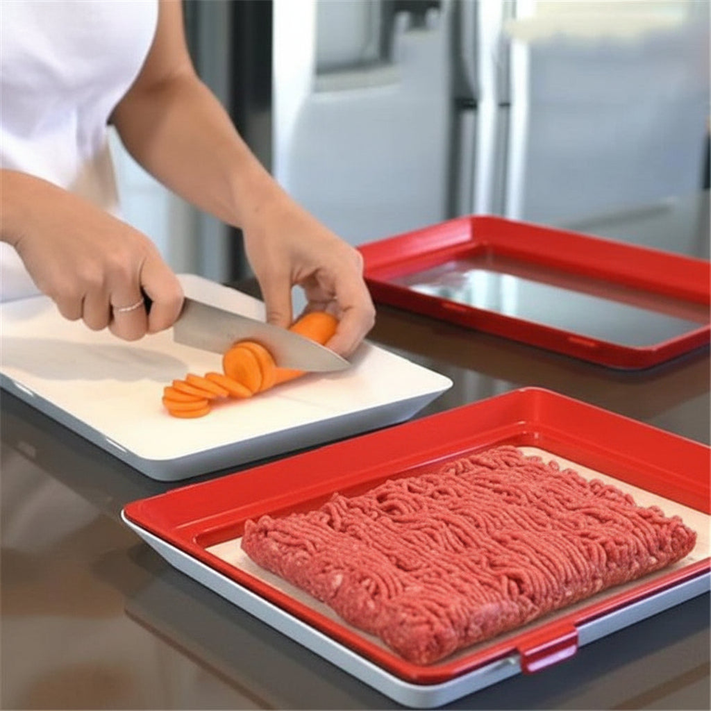 Reusable Tray With Elastic Seal For Fresh Food Storage In Kitchen | Temsk