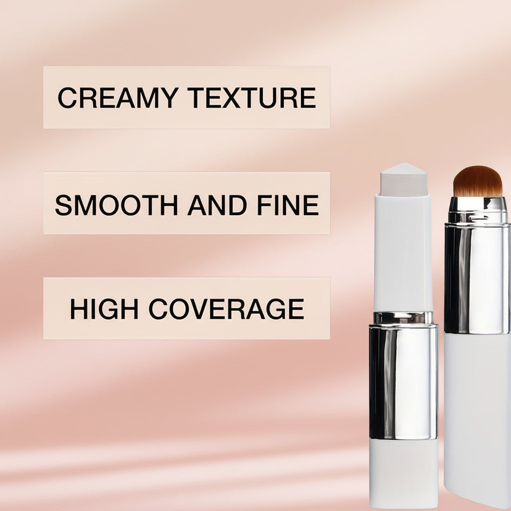 Farbwechselnder feuchtigkeitsspendender Foundation-Stick mit Creme-Make-up und weichem Pinsel | Temsk