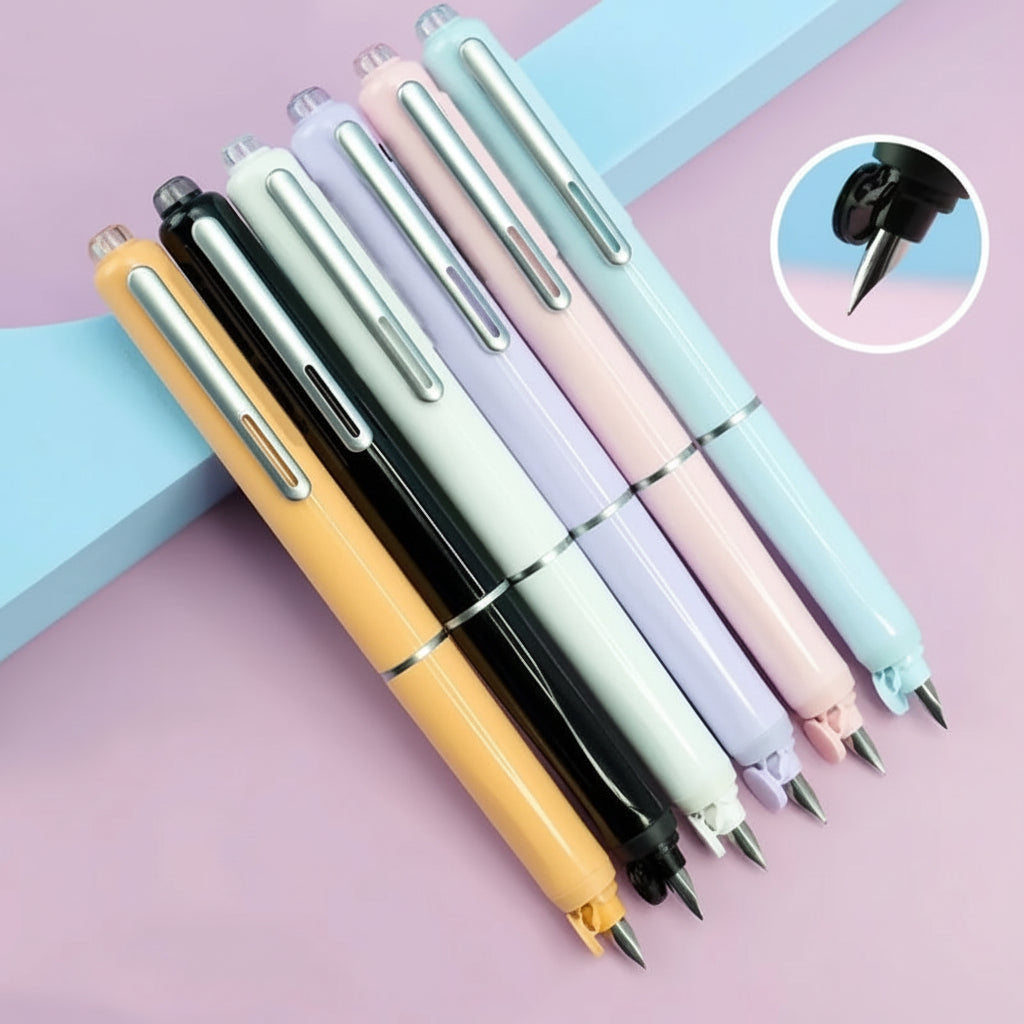Stainless Steel Fountain Pen, Retractable And Refillable Writing Instrument | Temsk