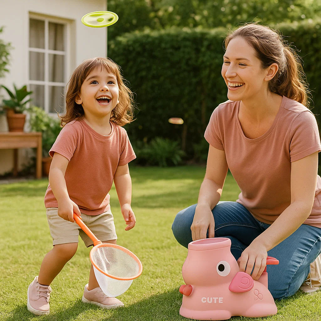 Active Kids Frisbee Launcher Net Game For Catch And Play Set | Temsk