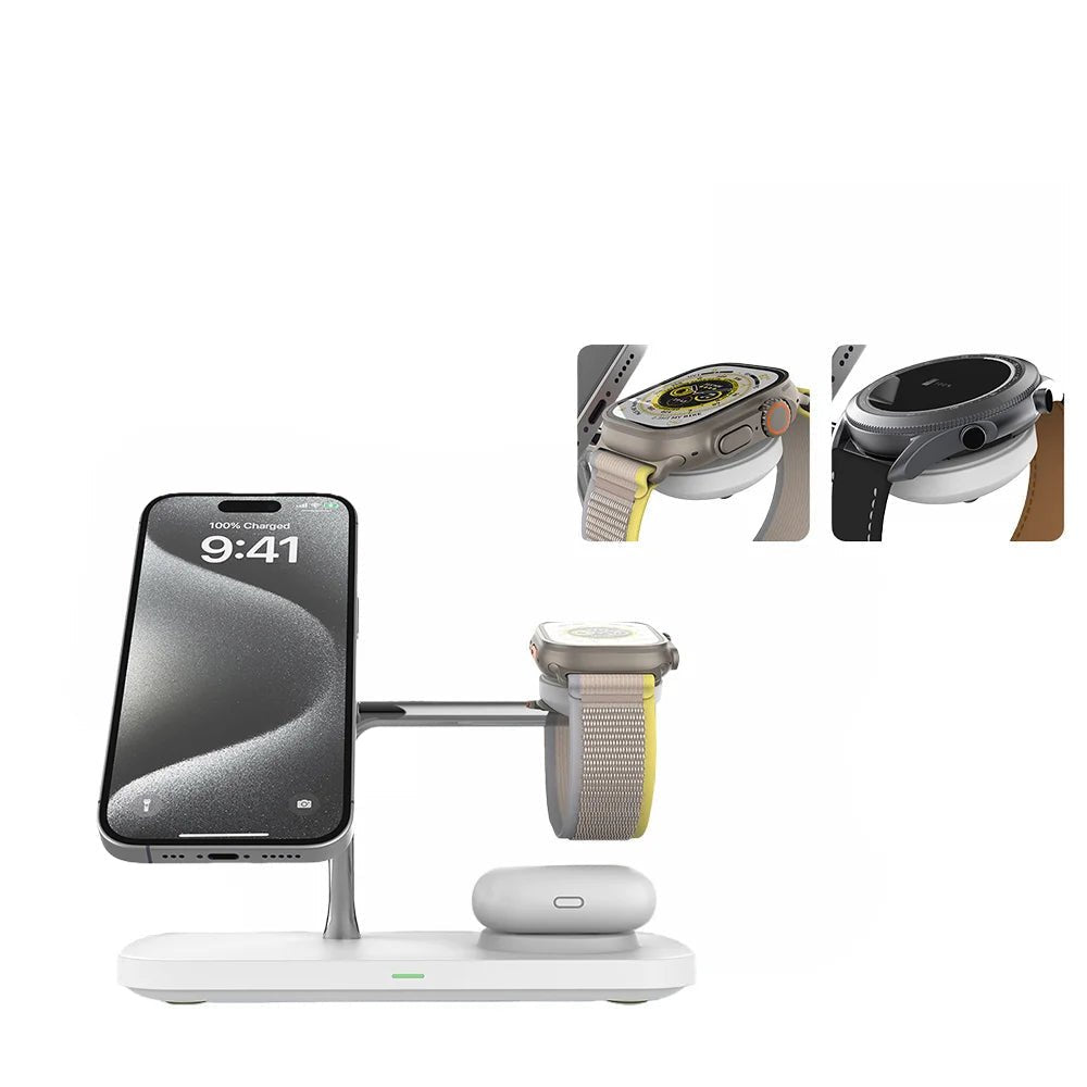 TriDock 3-In-1 MagSafe Charging Station for iPhone, Apple Watch, and AirPods | Temsk