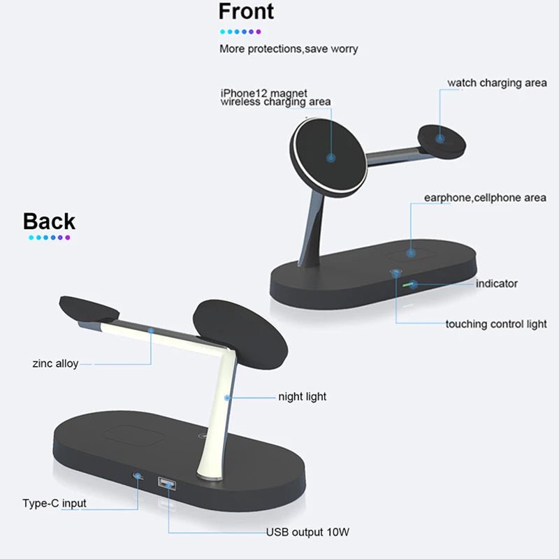 TriDock 3-In-1 MagSafe Charging Station for iPhone, Apple Watch, and AirPods | Temsk