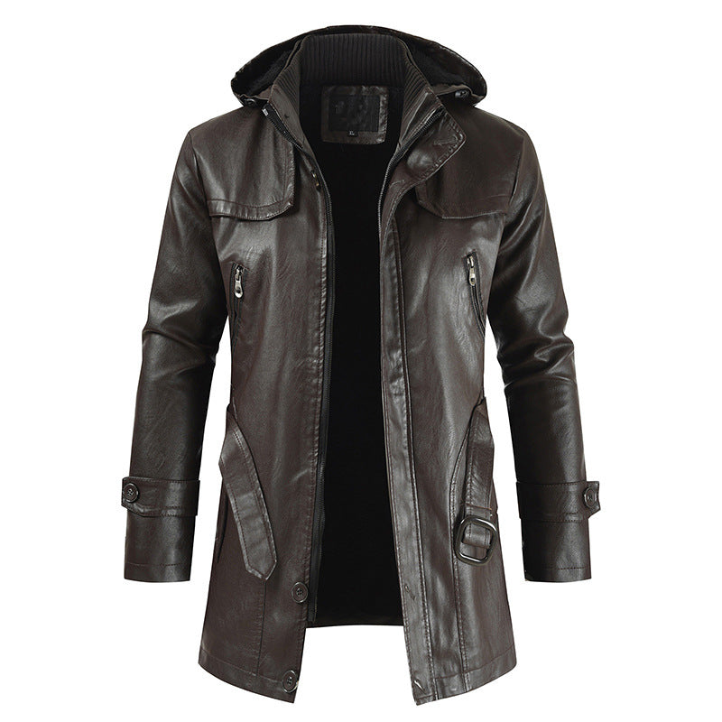 Arcadia Leather Jacket For Winter With Double Collar And Zipper | Temsk