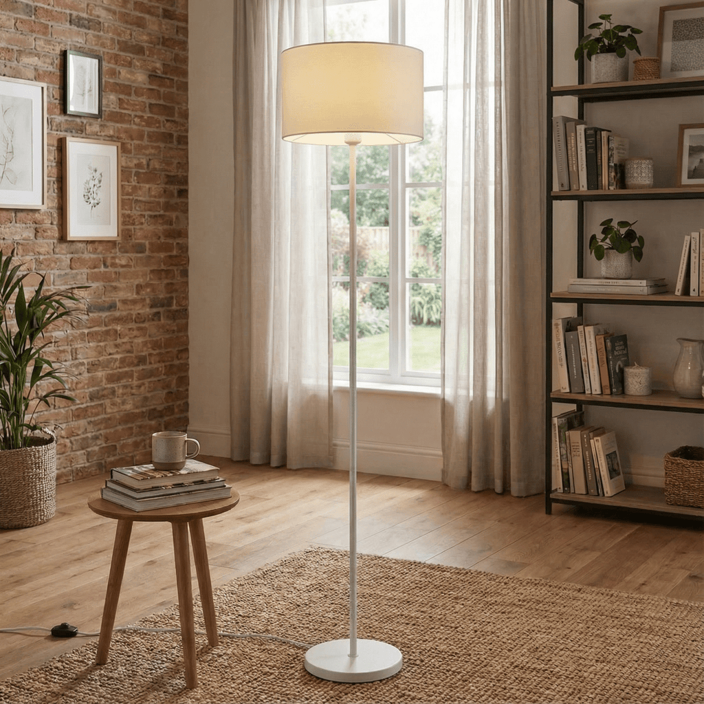 Fabric Diffuser Mesh Floor Lamp, Modern Design, 60 Inches Tall | Temsk