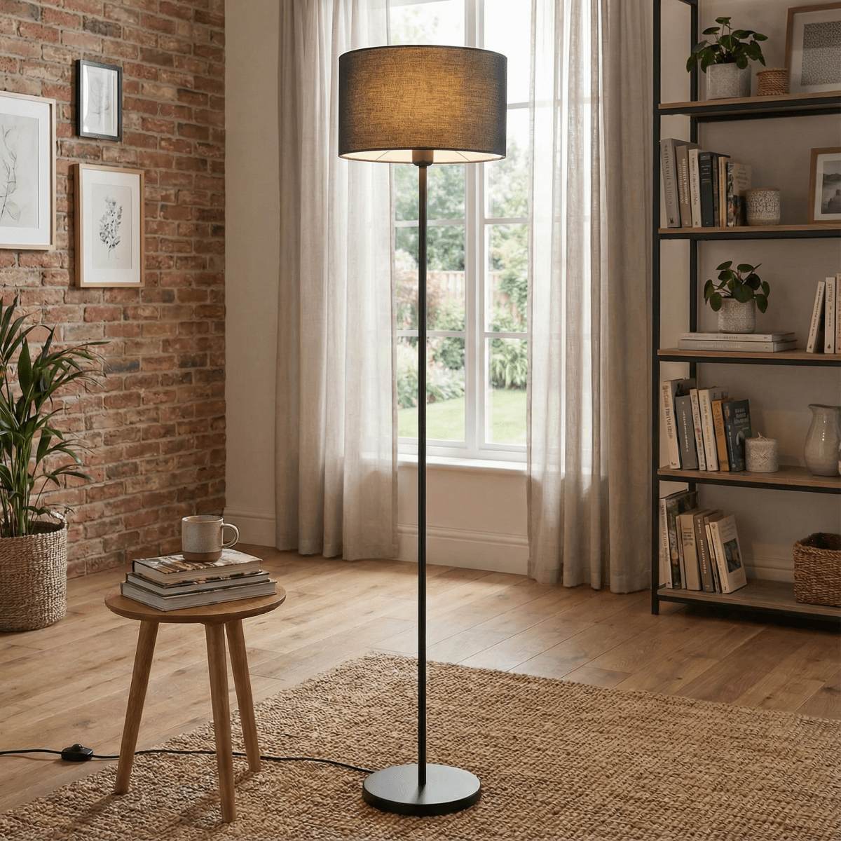 Fabric Diffuser Mesh Floor Lamp, Modern Design, 60 Inches Tall | Temsk