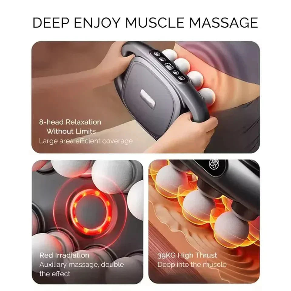 NovaPulse 8 Fascia Massage Gun With 8 Heads And 30 Intensity Levels | Temsk