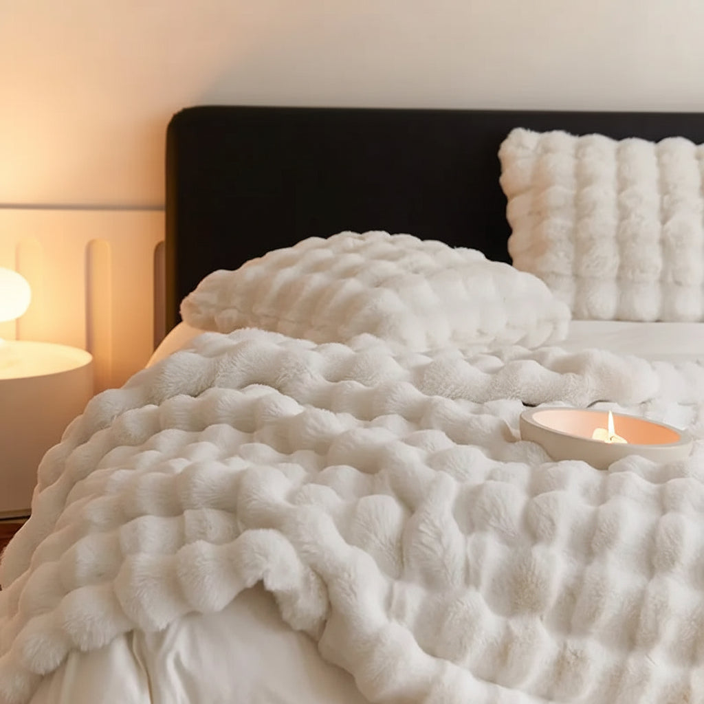 Soft Faux Fur Throw Blanket Plush Cozy For Sofa And Bed | Temsk