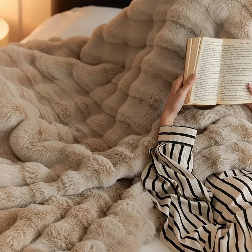 Soft Faux Fur Throw Blanket Plush Cozy For Sofa And Bed | Temsk