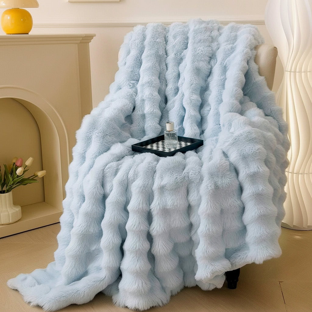 Soft Faux Fur Throw Blanket Plush Cozy For Sofa And Bed | Temsk