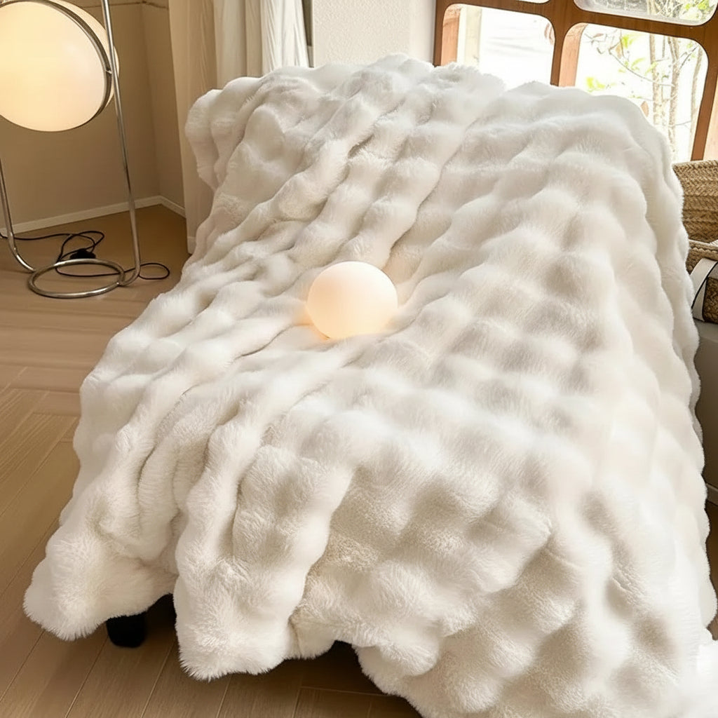 Soft Faux Fur Throw Blanket Plush Cozy For Sofa And Bed | Temsk