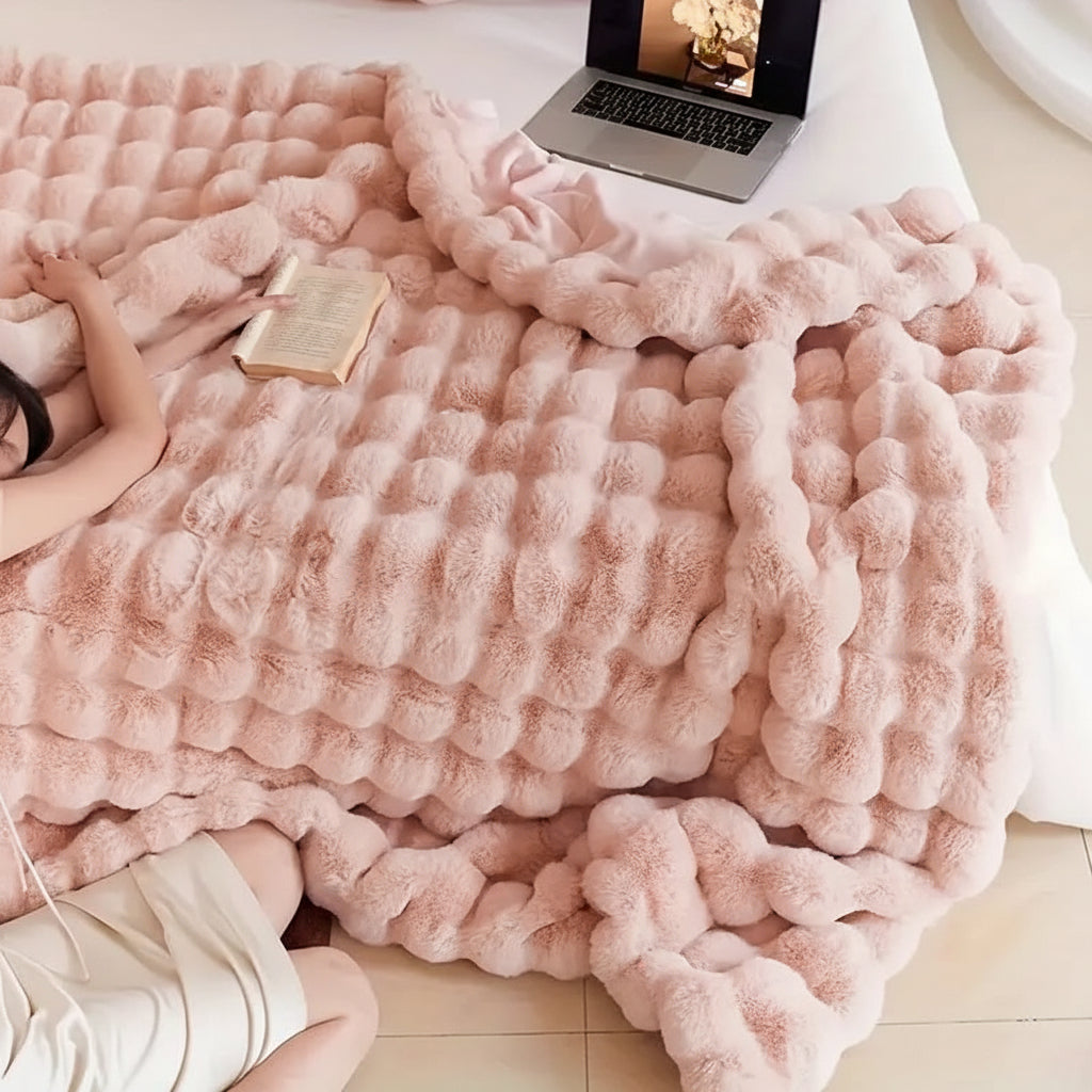 Soft Faux Fur Throw Blanket Plush Cozy For Sofa And Bed | Temsk