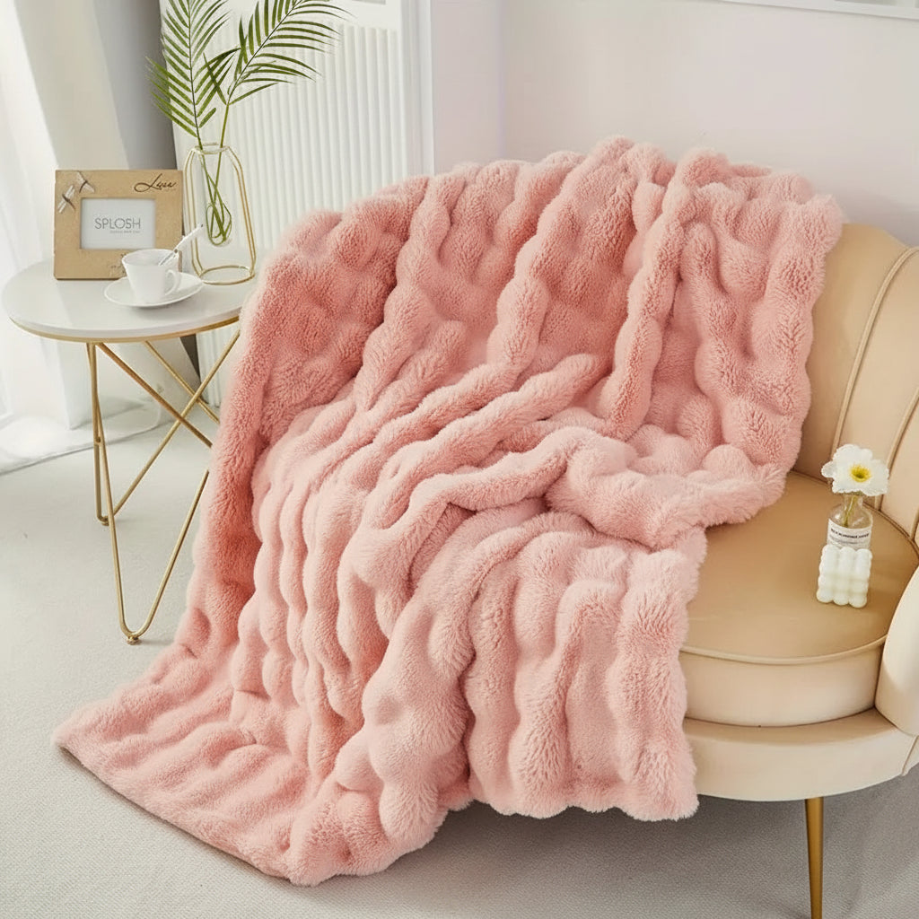 Soft Faux Fur Throw Blanket Plush Cozy For Sofa And Bed | Temsk