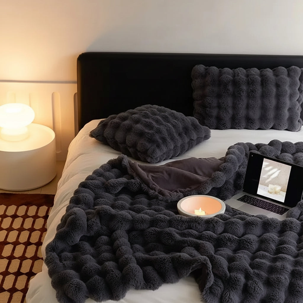 Soft Faux Fur Throw Blanket Plush Cozy For Sofa And Bed | Temsk