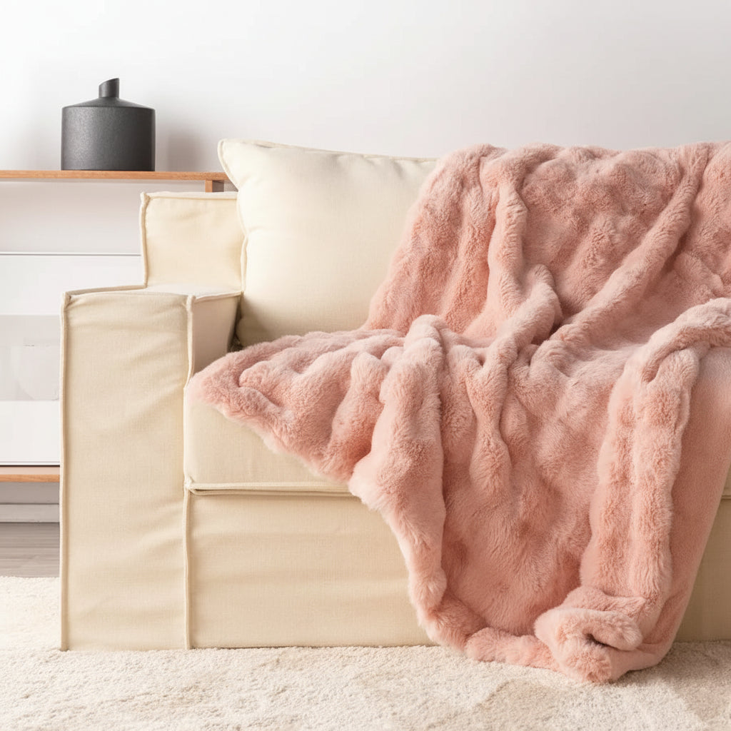 Soft Faux Fur Throw Blanket Plush Cozy For Sofa And Bed | Temsk