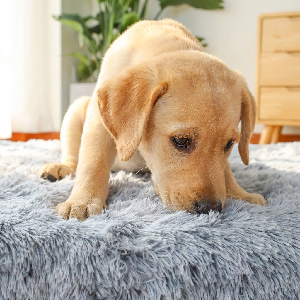 Faux Fur Dog Mat With Foam Filling And Removable Washable Cover Sizes M To XXL | Temsk
