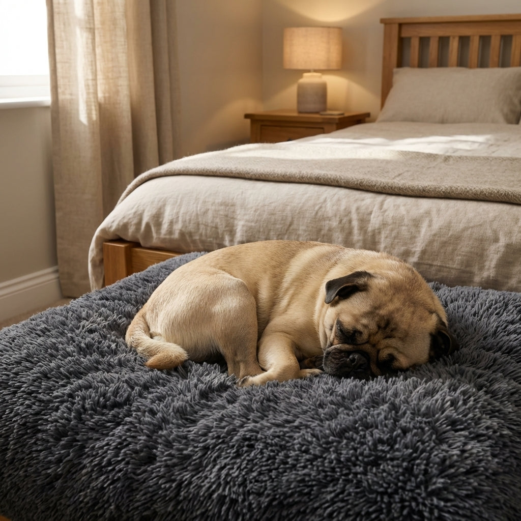 Faux Fur Dog Mat With Foam Filling And Removable Washable Cover Sizes M To XXL | Temsk