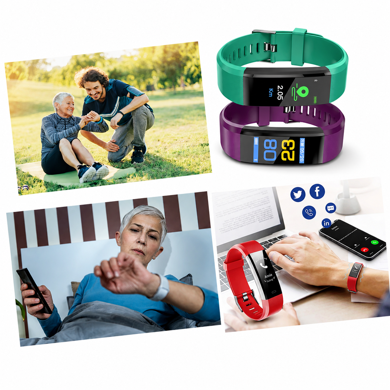 Smartwatch mit Herzfrequenzmesser und Schrittzähler für tägliche Aktivitäten | Temsk