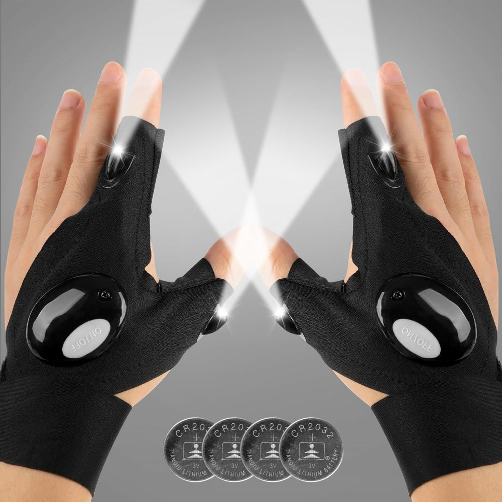 Taschenlampen-Handschuhe mit LED-Fingerlichtern für Arbeiten im Freien | Temsk
