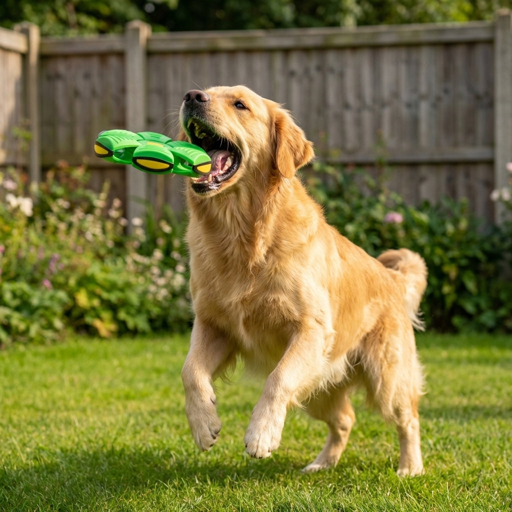 Flat-to-Ball Folding Frisbee Dog Toy With LED Lights | Temsk