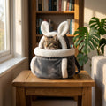 Fleece-Lined Velvet Cat Carrier Bag for Front and Back Wear | Temsk