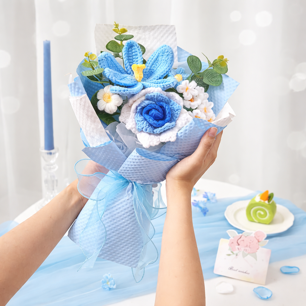 Crochet Mother's Day Bouquet Decor Gift For Home Display | Temsk