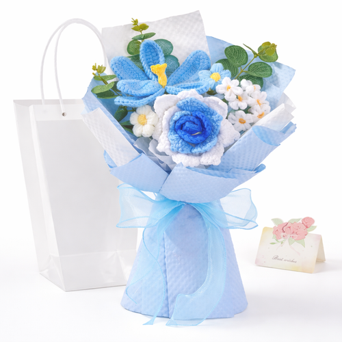 Crochet Mother's Day Bouquet Decor For Home Display Gift Temsk