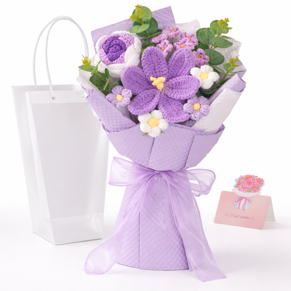 Crochet Mother's Day Bouquet Decor Gift For Home Display | Temsk