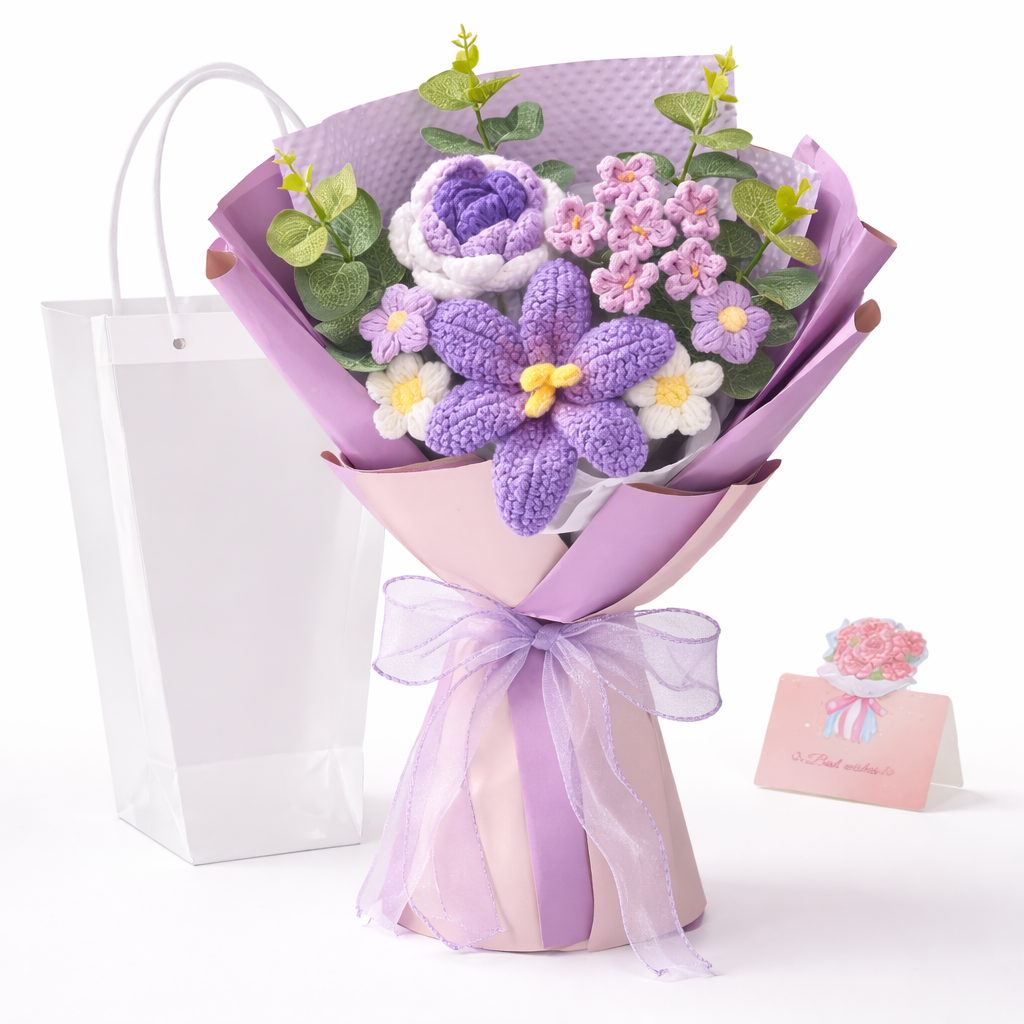 Crochet Mother's Day Bouquet Decor Gift For Home Display | Temsk